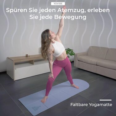 Килимок для йоги YoVibe® 183x60x0.6 см, блакитний - товстий, нековзкий TPE килимок з сумкою та рушником для фітнесу та пілатесу