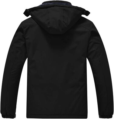 Чоловіча зимова куртка-фліска з капюшоном, Windjacke, Softshell для туризму та активного відпочинку, чорний колір