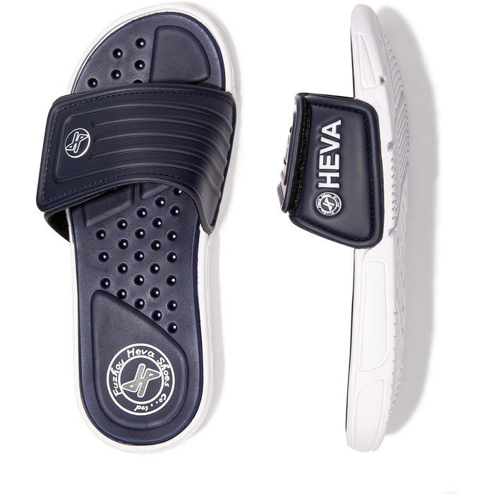 HEVA Шльпанці чоловічі літні сандалі (43 EU, Navy White 01)