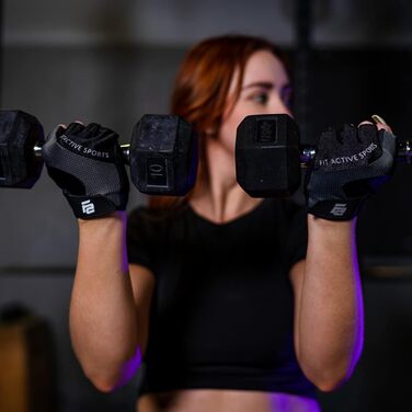 Рукавички для важкої атлетики Fit Active Sports Max Grip (чоловічі/жіночі, сірі, L) - для тренажерного залу, фітнесу, велоспорту, з антиковзким покриттям