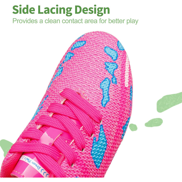 Дитячі футбольні кросівки DREAM PAIRS для бігу та спорту: легкі, з шипами, чорно-зелені (37.5 EU)