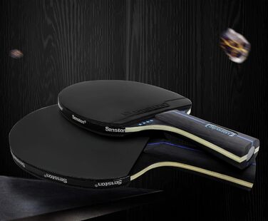 Набір тенісних столів Senston: 2 ракетки та 3 м'ячі, для 2 гравців, чорний колір