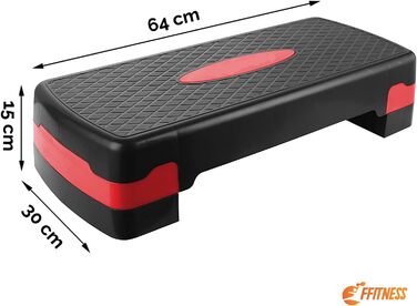 Мультифункціональний степ-платформа для аеробіки та фітнесу FFITNESS, регульована висота, 2 рівня, нековзка поверхня
