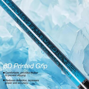 Більярдний кий Ray Speed з 3D-друкованим грифом та наконечником 13 мм, для точної гри, низький момент інерції, ідеальний для кольору (синій)