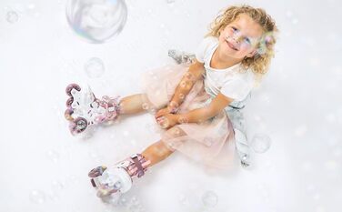 Дитячі ролики Cariboo для початківців, регульовані, 2 розміри, з навчальними колесами, рожеві, для дівчаток, балерина (31-35, рожево-сливовий)