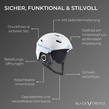 Лижний шолом Black Crevice Kitzbühel, регульований, чорний/синій, полікарбонат, унісекс, вентиляція, XL