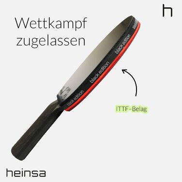 Тенісний стіл Heinsa Carbon Profi Black Edition: професійний стіл для змагань з ITTF, ручка з лихтенштейну, преміум-якість, у комплекті м'ячики та упаковка