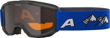 Дитячі лижні окуляри Alpina Piney, унісекс, чорний-синій матовий, універсальний розмір