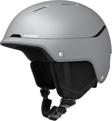 Шолом для сноуборду та лиж чоловічий/юнацький, регульований розмір, флусові навушники, вентиляційна система, сумісний зі склоначоком (Titanium metal ash, L)