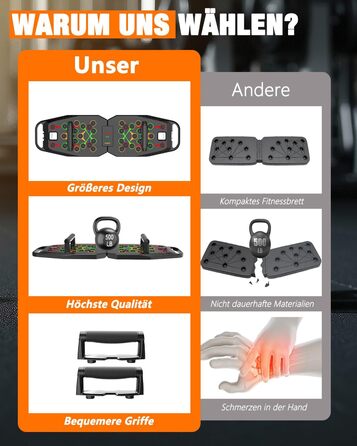 Дошка для віджимань 20 в 1, чорна, складана, багатофункціональна, для домашніх тренувань, фітнес-обладнання