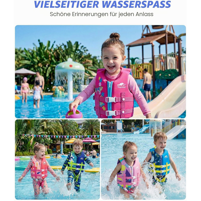 Дитячий рятувальний жилет Gogokids Float Jacket для плавання (2-9 років, 15-35 кг, S, блакитний)