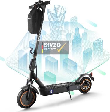 Електросамокат E9 Max з допуском до дороги, 40 км, 10'' колеса, електричний самокат з додатком, eKFV сертифікат
