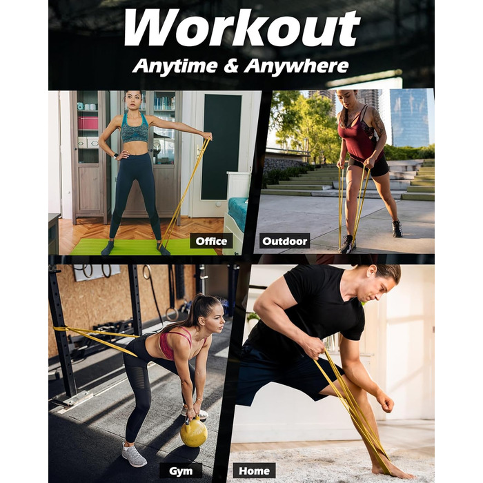 Еластичні гумки для фітнесу Zacro: комплект для йоги, пілатесу, силових тренувань та фізіотерапії (6 шт.)