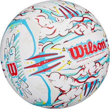 Футбольний м'яч Wilson Graffiti Peace VB New, білий/блакитний
