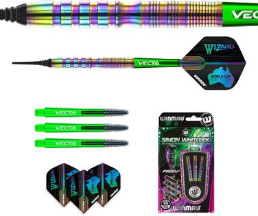 Дартс WINMAU Simon Whitlock Urban World Cup, 20 г, професійні софт-тип вольфрамові дротики з крилами і стрижнями (хвилі)