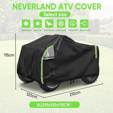 Чохол для квадроцикла NEVERLAND XXXL 256x110x120 см - захист від бруду, вологи, сонця та зимових умов. Оксфорд 210D, оранжевий, з фосфоресцентним покриттям.