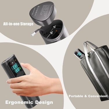 Електричний насос для м'ячів з цифровим дисплеєм. Підходить для баскетболу, футболу, йоги та інших видів спорту. Чорний колір.