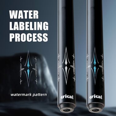 CRICAL Billardqueue з карбонового волокна, 12,5 мм наконечник, 147,3 см, професійний пул-стик для дорослих, повна карбонова технологія, низька деформація, комплект більярдних стиків