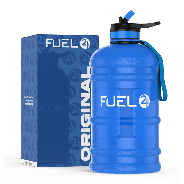 Спортивна пляшка для води Fuel24 Jug 2,2 л з трубочкою та кришкою, BPA-free, посилений гнучкий матеріал, велика ємність для залу та спорту