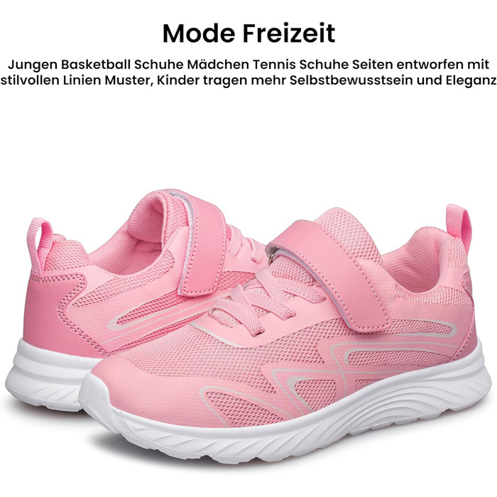 Дитячі кросівки Raoendis для хлопчиків та дівчаток - спортивні, для занять у залі, легкі, з дихаючим матеріалом (29 EU, Рожевий)