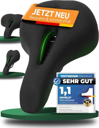 Велосипедне сідло MIVELO Comfort PRO з піною Memory Foam, ергономічне, дихаюче, для жінок і чоловіків, зручне для трекінгу