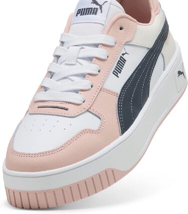 Жіночі кросівки PUMA Carina Street, біло-сірі з рожевим акцентом, розмір 38 EU