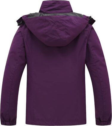 Жіноча куртка 3 в 1 Mountain: вітронепроникна, тепла, для зими та катання на сноуборді. З капюшоном, для походів та активного відпочинку. Колір: темно-фіолетовий (S)