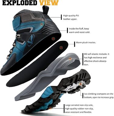 Дитячі зимові черевики Elaphurus: теплі, зручні, для прогулянок та трекінгу (36 EU, сапфір-блакитний)