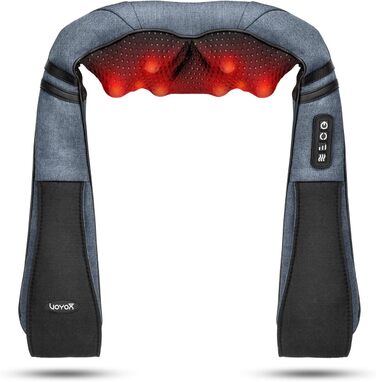 VOYOR HEALTH масажер для шиї з підігрівом, 4D шиацу масажер глибоких тканин для зняття болю у м'язах шиї, спини, плечей, для дому, офісу, авто, модель PJ200