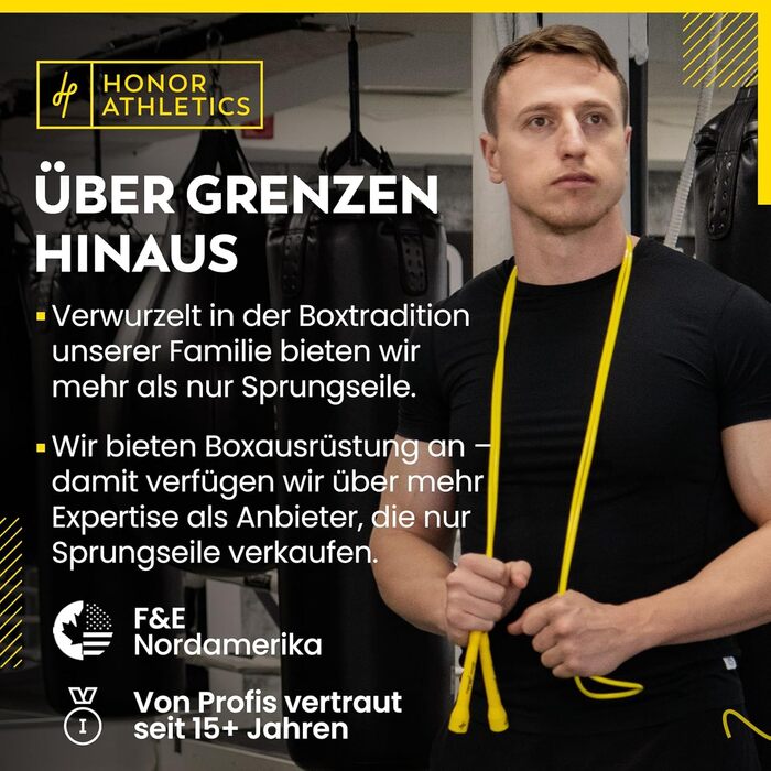 Стрибкове канат Honor Athletics Pro Boxing Seil 3.0 - 5.3 мм, для боксу, чорний