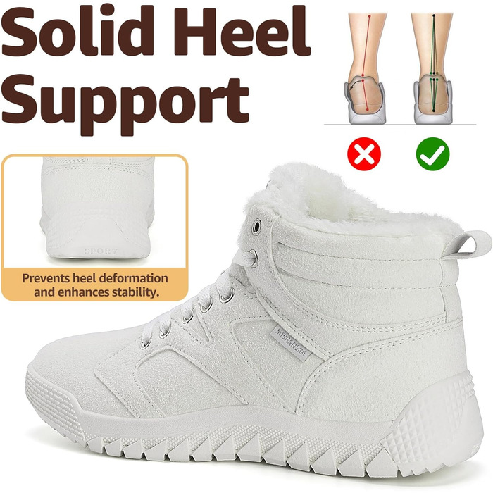 Зимові черевики Mishansha для жінок, теплі, з підкладкою, снігоступи, зимові черевики для активного відпочинку, розміри 36-48 EU (37 EU, теплі білі)