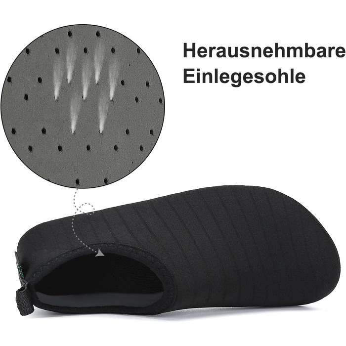 Шкарпетки для плавання SAGUARO Unisex, аквашузи чоловічі та жіночі, розмір 36-47 (44/45 EU), темно-сині