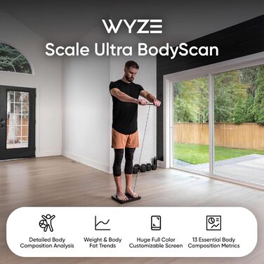 Ваги Wyze Scale Ultra BodyScan Чорні - аналіз складу тіла, Bluetooth