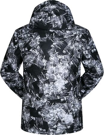 Костюм для сноуборду та лиж: комплект куртка та штани, зимовий, непромоканий, вітронепроникний, з капюшоном, чорний, XL