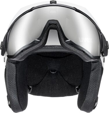 Гірськолижний шолом uvex Instinct Visor з візором, для жінок та чоловіків, регулювання розміру, біло-чорний матовий, 59-61 см