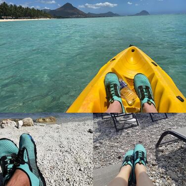 Шкарпетки для плавання IceUnicorn: аквашузи для жінок та чоловіків, швидко сохнуть, літній дизайн, розмір 38 EU, колір: бірюзовий