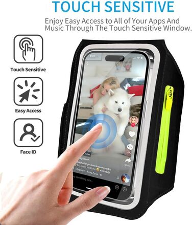 Спортивний браслет для телефону Guzack: універсальний, для бігу, до 6.9' (синьо-чорний)