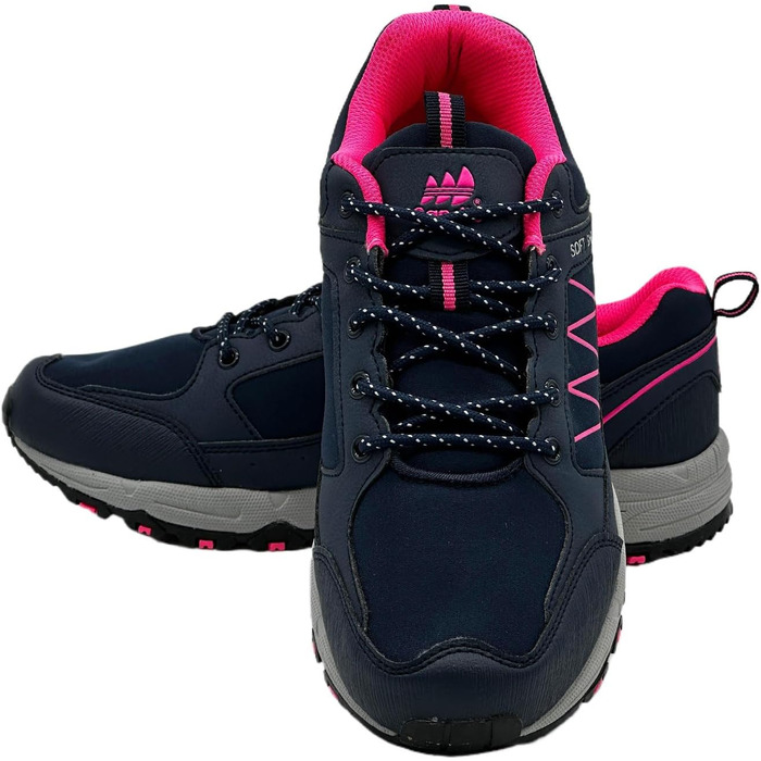 Туфлі для трекінгу та трейлраннінгу Softshell для жінок та чоловіків, 39 EU, темно-синій та фуксія