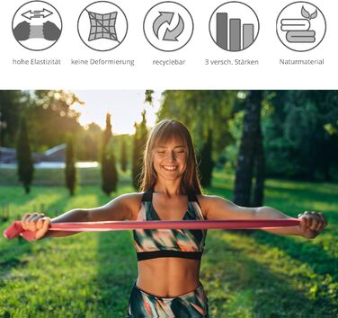 Набір фітнес-гумок 3 шт. - 2 м, гумки з опором + eBook | Гумки для фітнесу, йоги, силових тренувань