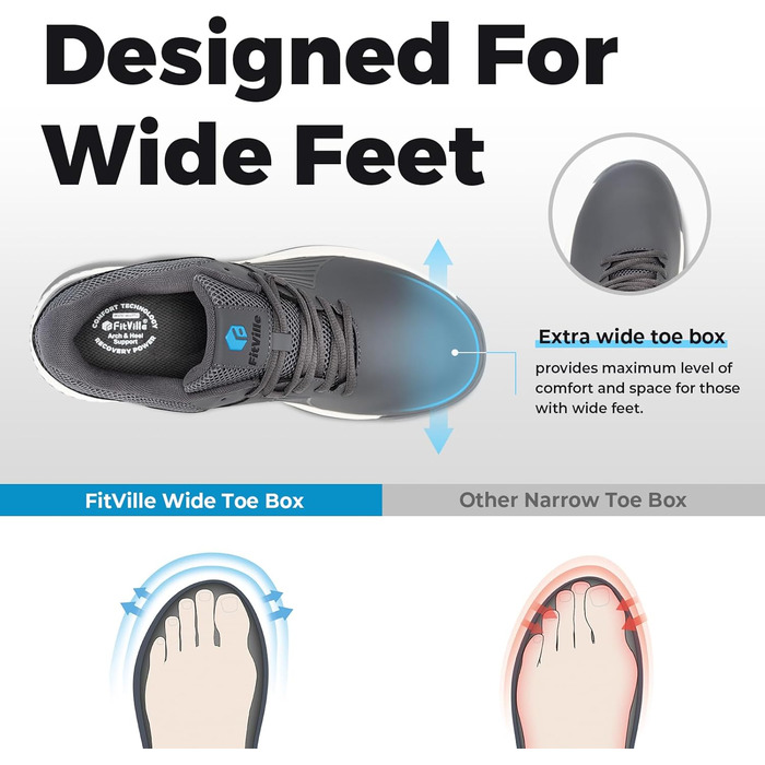 Гольф-взуття FitVille SpeedEx V4 для чоловіків: широкі, зручні, дихаючі кросівки для гольфу та спорту (40-49 EU)