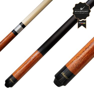 Більярдний кий Winsport Shooter Billardqueue з акацієвого дерева, преміум якість, 147 см, 2-TLG, з клеєвим або гвинтовим шкіряним наконечником 12,5 мм/12 мм, нержавіюча сталь