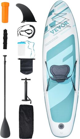 Надувна SUP-дошка VEVOR 323x84x15 см з сидінням, комплект: весло, насос, рюкзак, аксесуари, для дорослих та підлітків, синя