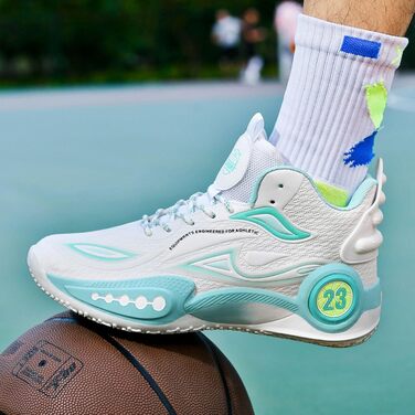 Баскетбольні кросівки High Top з антиковзким покриттям, легкі та зручні. Білі (41 EU, 2wei® Grün)