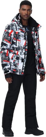 Костюм чоловічий гірськолижний HOTIAN, комплект куртка та штани, теплий зимовий костюм для сноубордингу, катання на лижах, походів, альпінізму, XL, червоно-біло-чорний