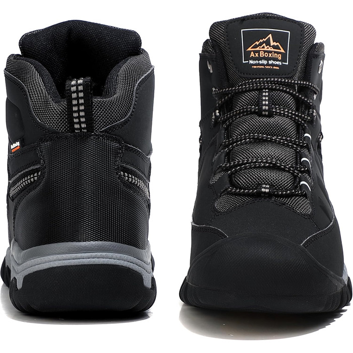 Чоловічі зимові черевики AX BOXING: утеплені, для ходьби та трекінгу, розмір 41-46 EU, колір світло-чорний