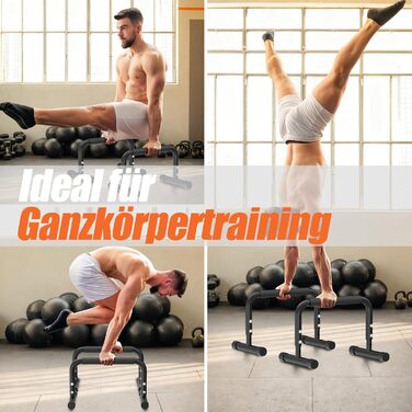 DH FitLife Регульовані бруси для калістеніки (30-35см) | 2-рівневі ручки для віджимань & паралелі | Бруси для віджимань з вагою до 200кг | Стриж для підтягувань для фітнесу та спорту | Для занять в приміщенні та на вулиці