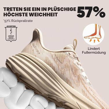 Жіночі кросівки для ходьби та бігу ALLSWIFIT — Спортивне взуття Slip-On без шнурівків, амортизація, протиковзні, бежеві, розмір 40 EU
