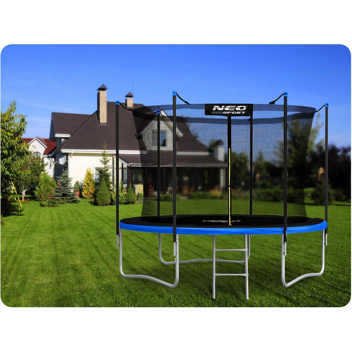 Трамплін Neo-Sport Outdoor для дітей з захисним сіткою та сходами, 312 см (10 футів)