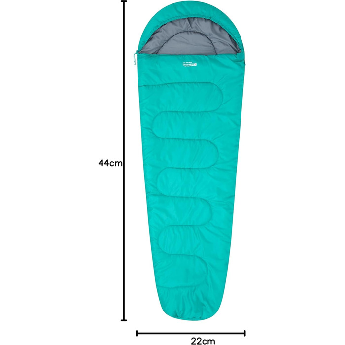 Спальний мішок Mountain Warehouse Basecamp 250 - для дорослих та дітей, блакитно-зелений