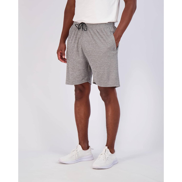 Чоловічі бігові шорти Real Essentials (4 шт.): сітчаста тканина, швидковисихаючі, з кишенями на блискавці та шнурком. Розміри L/XL, 17.8 см – комплект 10